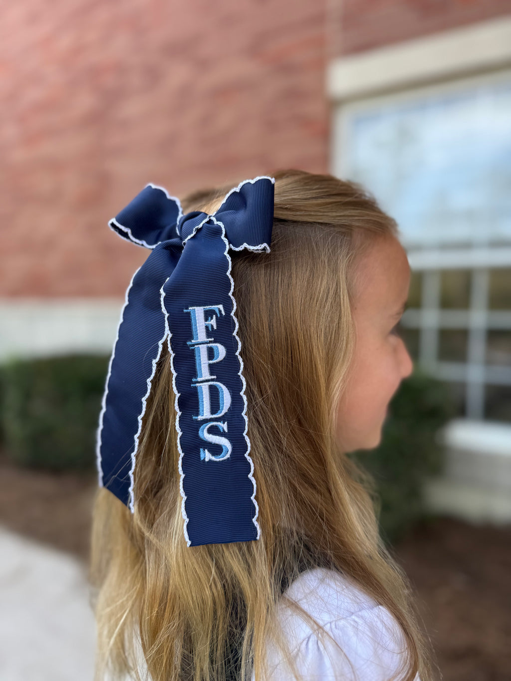 Girls Embroidered Hair Bows