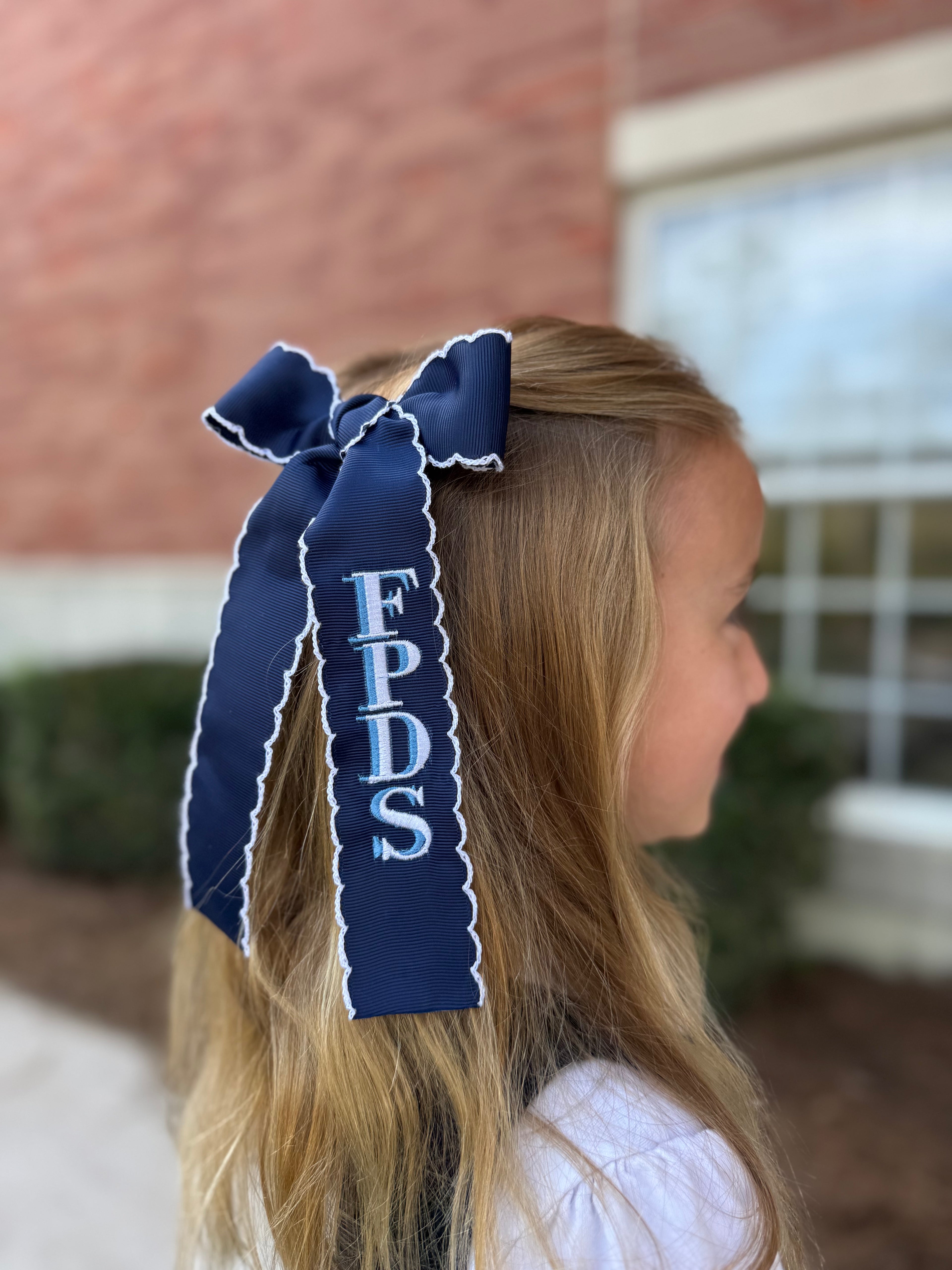 Girls Embroidered Hair Bows